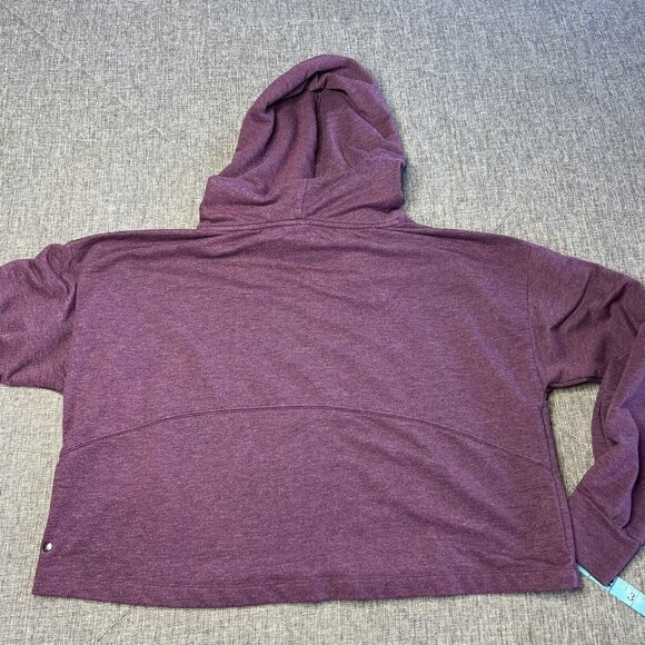 Z By Zella Cropped Hoodie M Purple Sweatshirt Pullover Loose Fit Boxy Blank - Picture 5 of 7